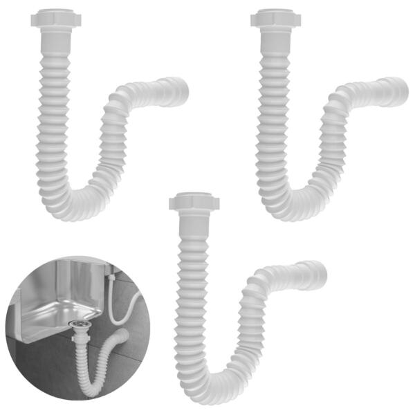 Sifão Sanfonado Universal 81cm Branco | Astra | Kit C/ 3 Un